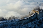 北京：长城雪景如画