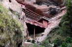 Temple supported by single pillar on a cliff for over 800 years