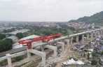 Box girders erected on sections of Indonesia’s Jakarta-Bandung High Speed Railway