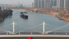 航拍全球主跨跨径最大的反向芬克式桁架桥