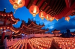 Red lanterns set for Chinese Lunar New Year in Kuala Lumpur， Malaysia