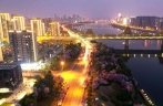 Night view of Liuzhou， S China’s Guangxi