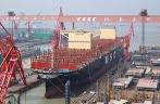 World’s largest container ship successfully undocked in Shanghai