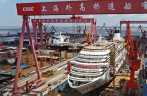 China’s first large cruise ship under construction