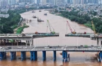 鸟瞰平陆运河建设工地